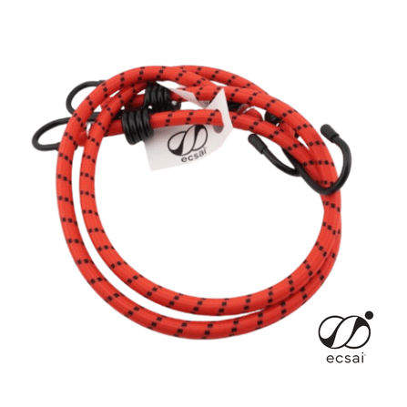 สายรัดยางยืดคุณภาพดี&nbsp;พร้อมตะขอเหล็ก&nbsp;ECSAI ขนาด 80 ซม. สีแดง-ดำ (แพค&nbsp;2&nbsp;ชิ้น)